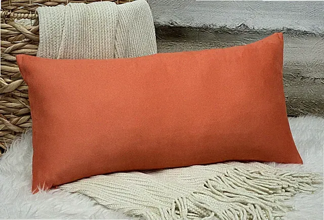 Aiking Home Luxury Faux Suede Decorative Pillow Cover - 12 by 24 Orange