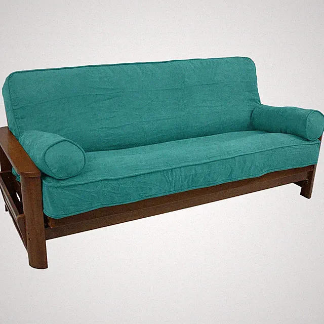 Blazing Needles Solid Microsuede Double Corded 8" to 9" Futon Cover Set with 2 B