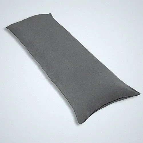 D&M Microsuede Body Pillow Case/Cover w/Double Zippers 20"x54", Gray