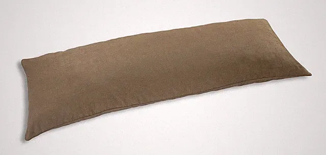 D&M Microsuede Body Pillow Cover Pillowcase w/Double Zippers 20"x54", Camel