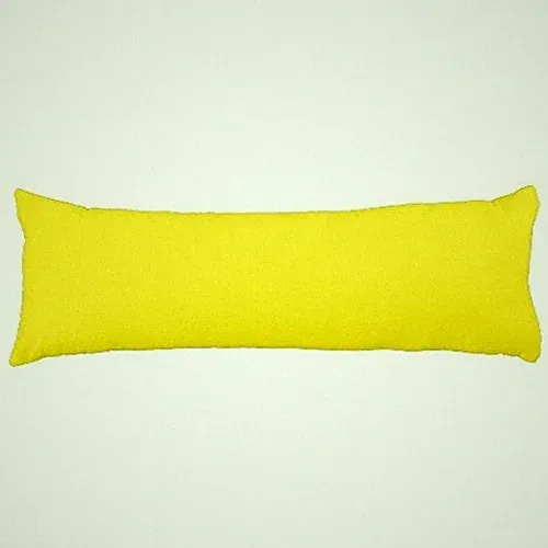 D&M Microsuede Body Pillow Cover Pillowcase w/Double Zippers 20"x54", Yellow