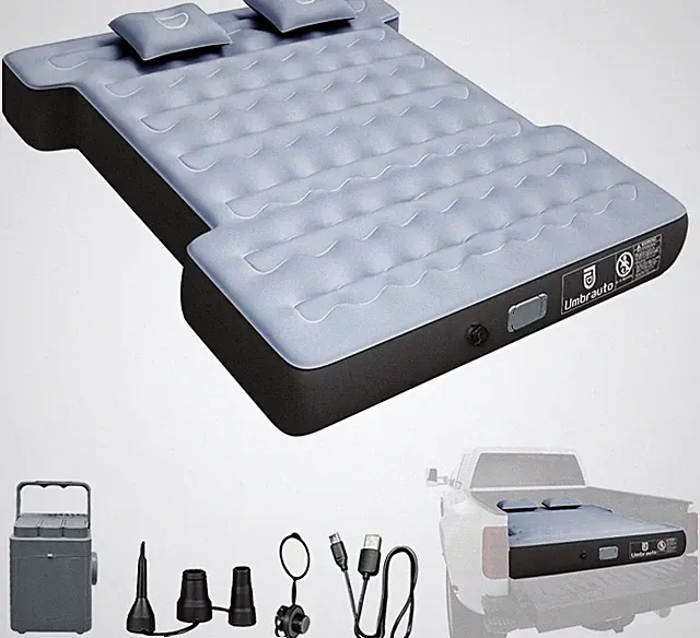 Inflatable Truck Bed Air Mattress with Pump & Pillows for Camping Adventures