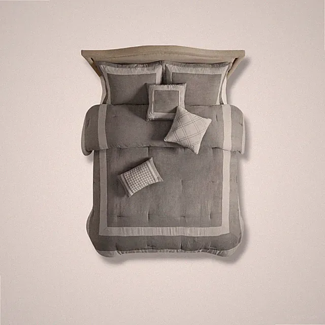 Madison Park Gray 7pc King Noah Microsuede Comforter Set