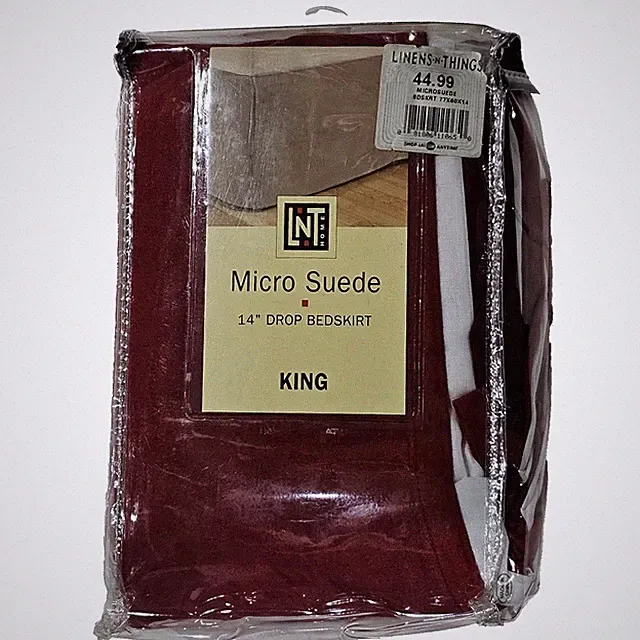 Micro Suede 14in Drop Length King Tailored Bedskirt Red Machine Wash