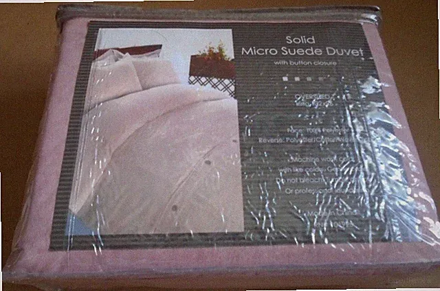 Micro Suede Duvet with Button Closure Oversized King Solid Pink