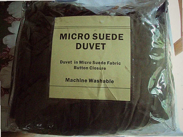Micro Suede Queen Duvet Cover Olive Green w/ Buttons NEW/NOS Vintage 88"L x96"W
