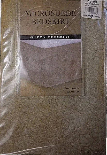 NIP Microsuede Bedskirt Queen Size 14" Drop Length Moss Color