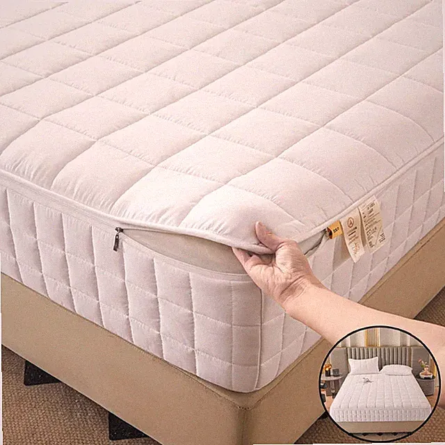 Six Sides Mattress Cover with Zipper Quilted Protector All Inclusive FittedSheet