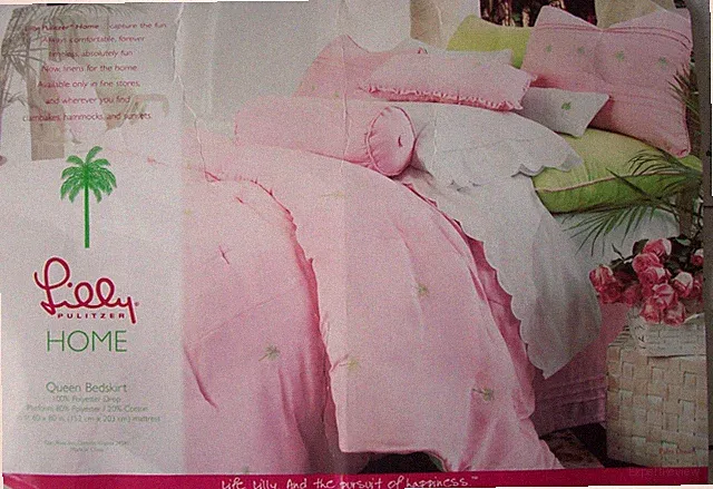 VTG Lilly Pulitzer Palm Dream Microsuede Bedskirt~Soft Pink~Tuxedo Pleats~Queen